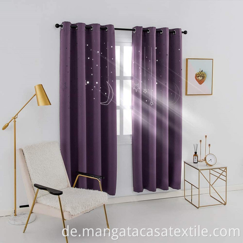 cutout curtain star purple